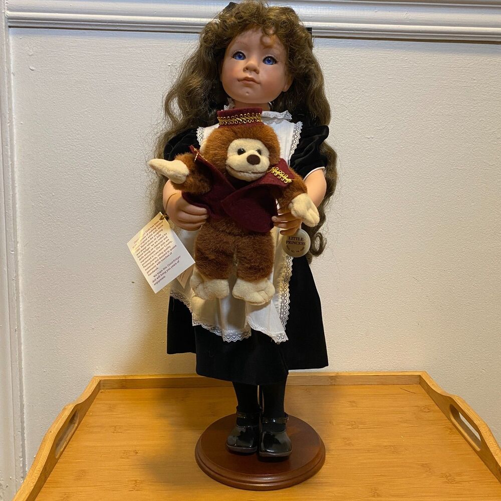 VTG Good Kruger Little Princess Doll 22" #1108/1500 COA Box Stand Monkey Display